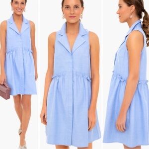 Tuckernuck Light Blue Sleeveless Collared Mini Dress